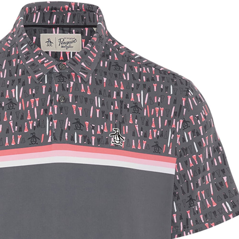 Original Penguin Broken Tees Print Polo Shirt - Quiet Shade