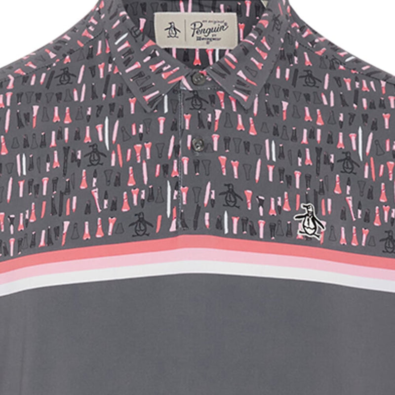Original Penguin Broken Tees Print Polo Shirt - Quiet Shade