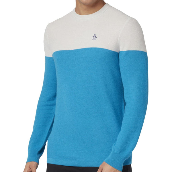 Original Penguin Colour Block Sweater - Pearl Blue