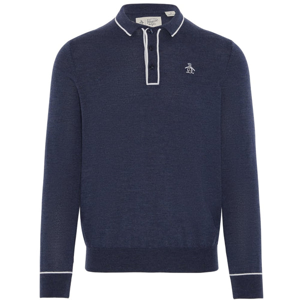 Original Penguin Earl Merino Sweater - Black Iris/Bijou Heather