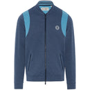 Original Penguin Full Zip 80's Bomber Colour Block Jacket - Black Iris/Bijou Heather