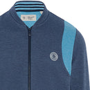 Original Penguin Full Zip 80's Bomber Colour Block Jacket - Black Iris/Bijou Heather