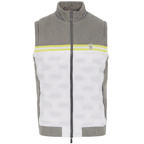 Original Penguin Insulated Mixed Media 80's Bomber Vest - Quiet Grey/Heather