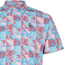 Original Penguin Jaspe Cubit Leaf Print Polo Shirt - Cordovan