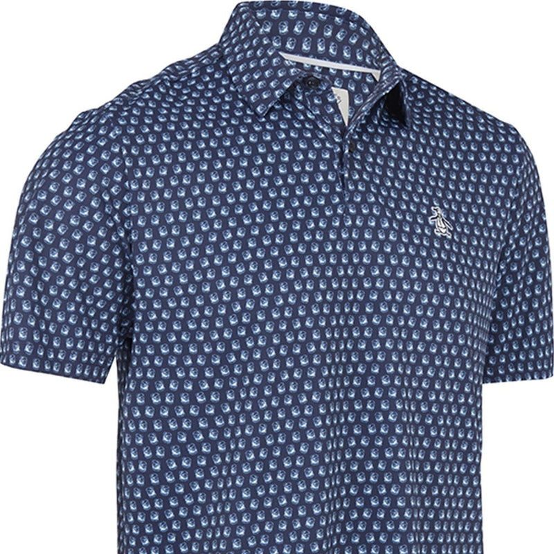 Original Penguin Old Fashioned Geo Print Polo Shirt - Black Iris