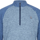 Original Penguin 1/4 Zip Lightweight Raglan Pullover - Black Iris Bijou Heather
