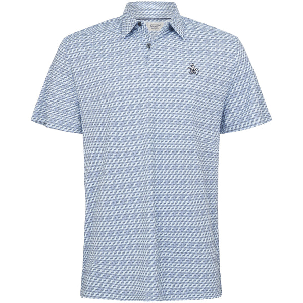 Original Penguin Retro Wave Pattern Polo Shirt - Black Iris