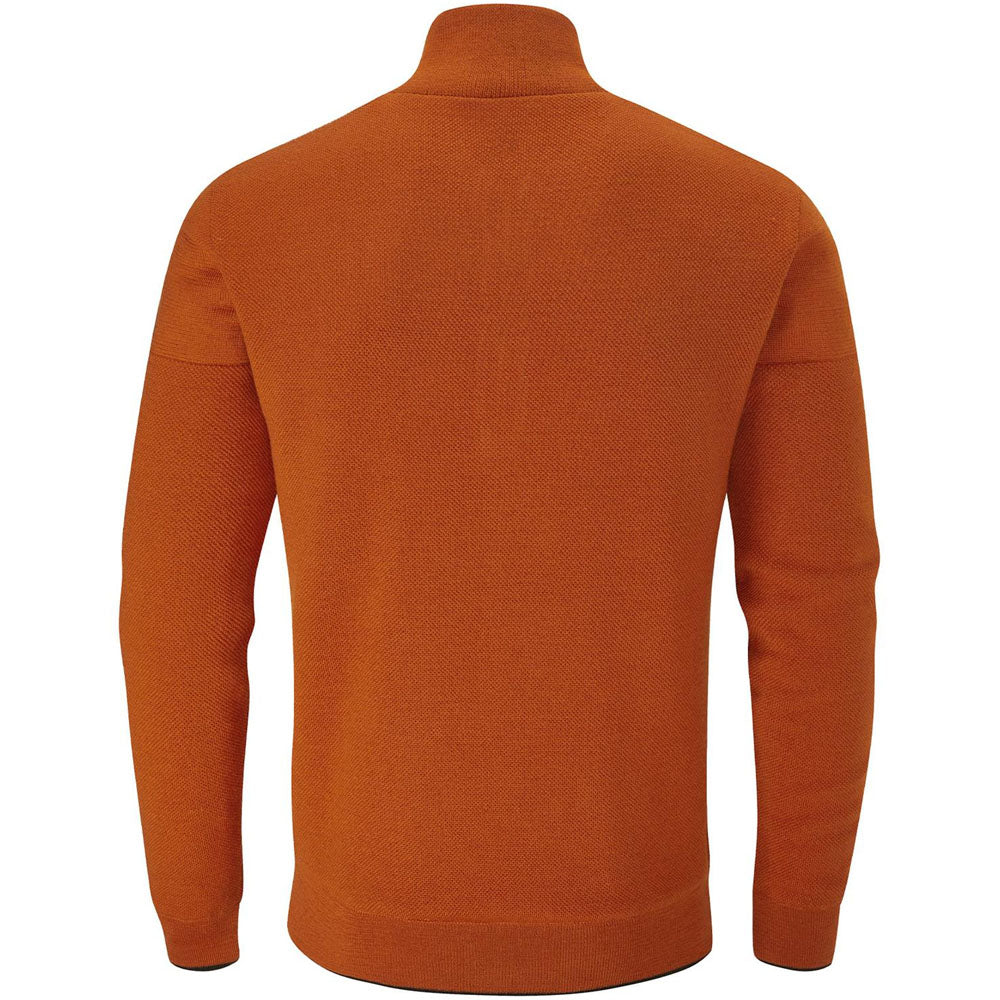 Oscar Jacobson Anders Lined 1/2 Zip Sweater Orange Rust
