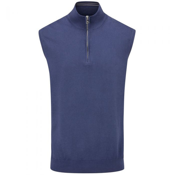 Oscar Jacobson Bob 1/2 Zip Sleeveless Pullover - Navy