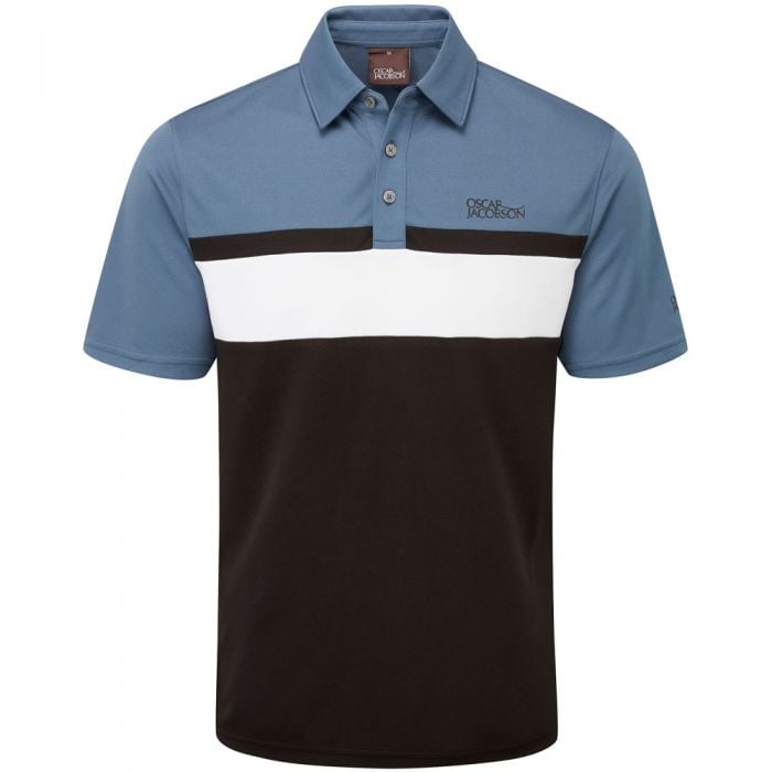 Oscar Jacobson Boston Polo Shirt - Black/Blue Charcoal