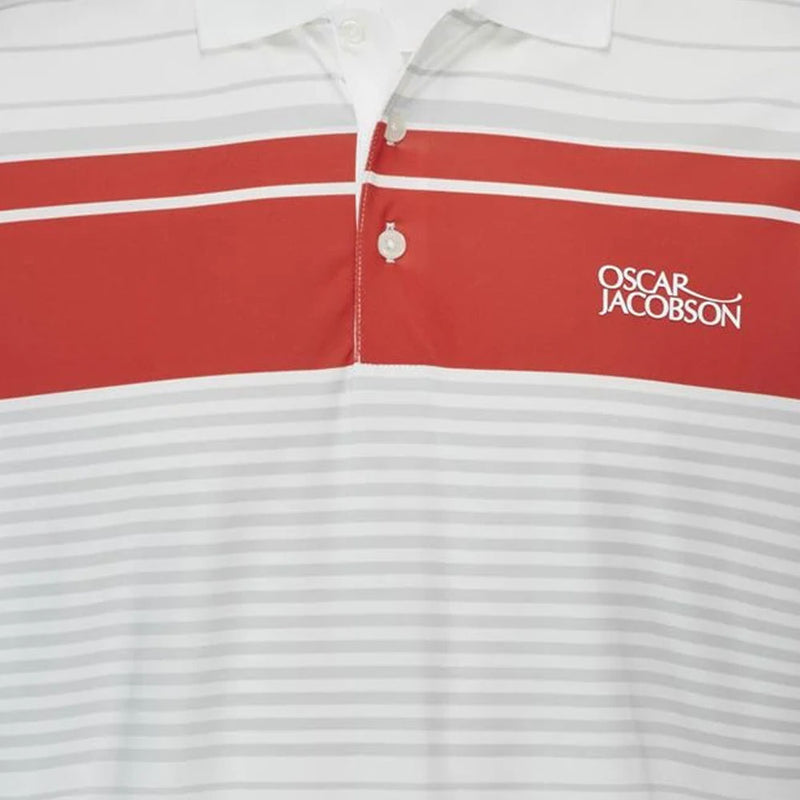 Oscar Jacobson Croft Polo Shirt - Jewel Red/Lunar Grey