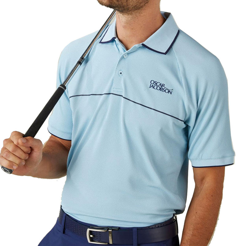 Oscar Jacobson Crompton Polo Shirt - Cool Blue/Navy
