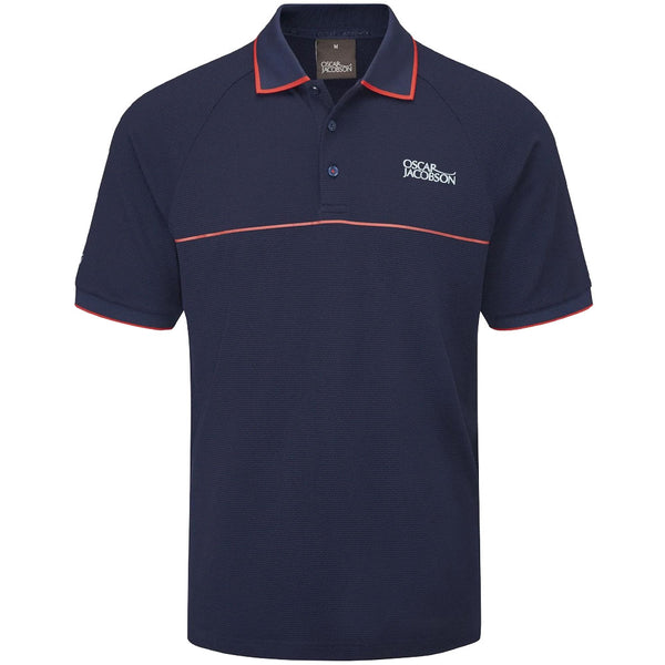 Oscar Jacobson Crompton Polo Shirt - Navy/Jewel Red