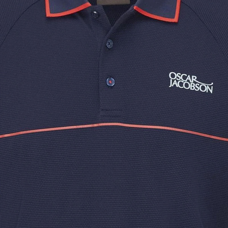 Oscar Jacobson Crompton Polo Shirt - Navy/Jewel Red