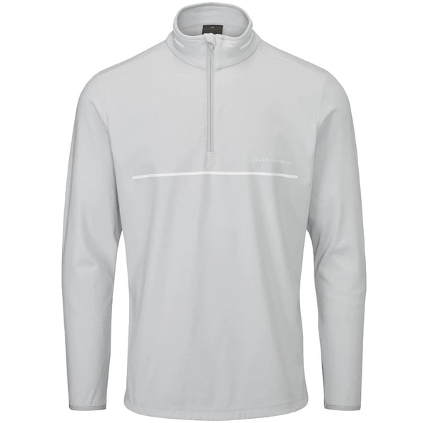 Oscar Jacobson Darwin 1/4 Zip Pullover - Lunar Grey/White