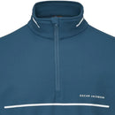Oscar Jacobson Darwin 1/4 Zip Pullover - Teal/White