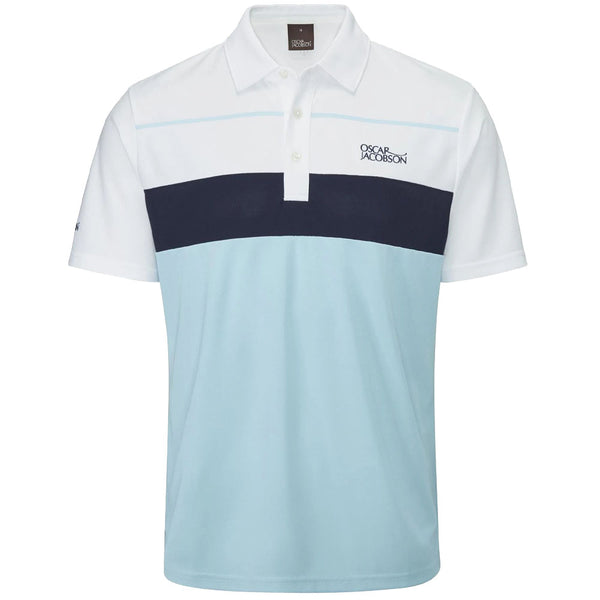 Oscar Jacobson Dodman Polo Shirt - Cool Blue/Navy