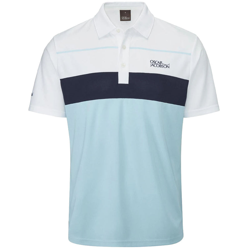 Oscar Jacobson Dodman Polo Shirt - Cool Blue/Navy