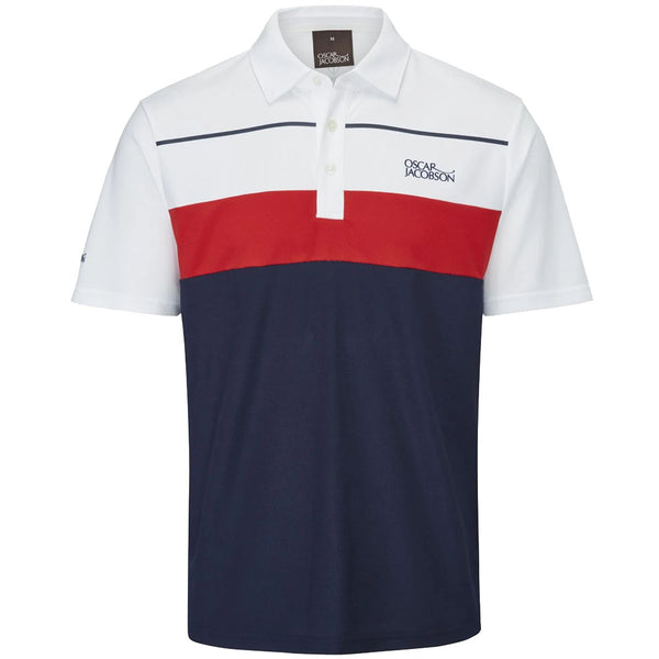 Oscar Jacobson Dodman Polo Shirt - Navy/Jewel Red