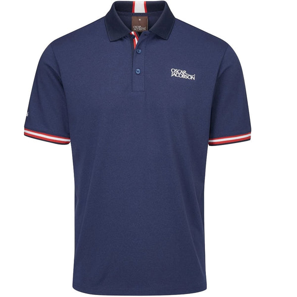 Oscar Jacobson Durham Tour Polo Shirt - Navy/Jewel Red