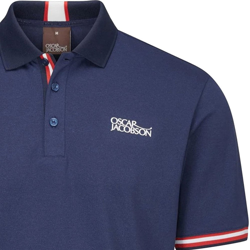 Oscar Jacobson Durham Tour Polo Shirt - Navy/Jewel Red