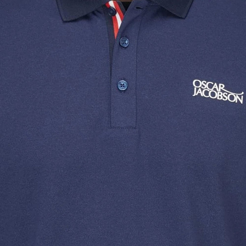 Oscar Jacobson Durham Tour Polo Shirt - Navy/Jewel Red