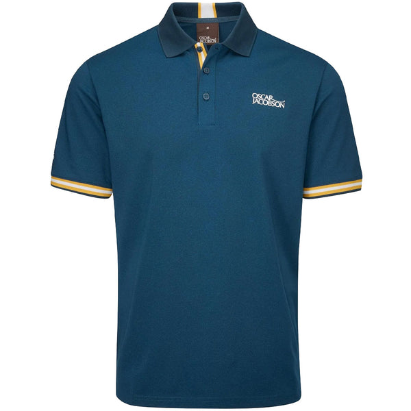 Oscar Jacobson Durham Tour Polo Shirt - Teal/Ochre