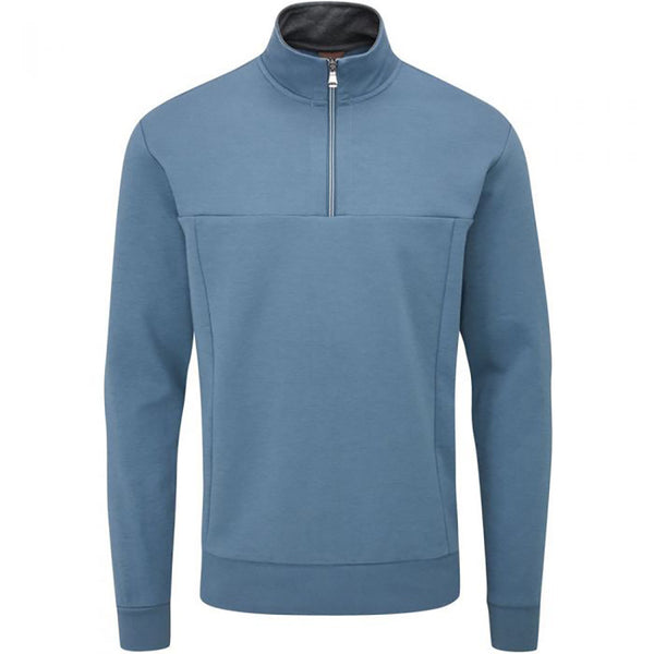 Oscar Jacobson Hawkes 1/4 Zip Pullover - Blue Charcoal