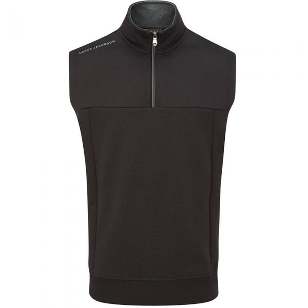 Oscar Jacobson Hawkes 1/4 Zip Sleeveless Pullover - Black