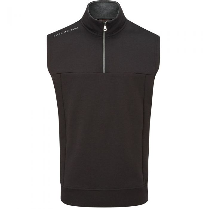 Oscar Jacobson Hawkes 1/4 Zip Sleeveless Pullover - Black