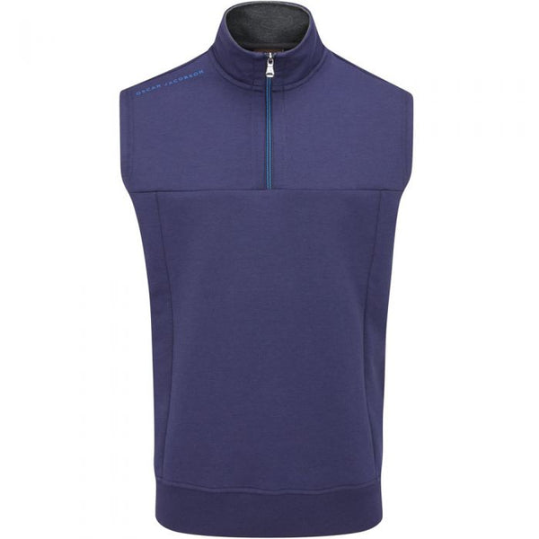 Oscar Jacobson Hawkes 1/4 Zip Sleeveless Pullover - Navy