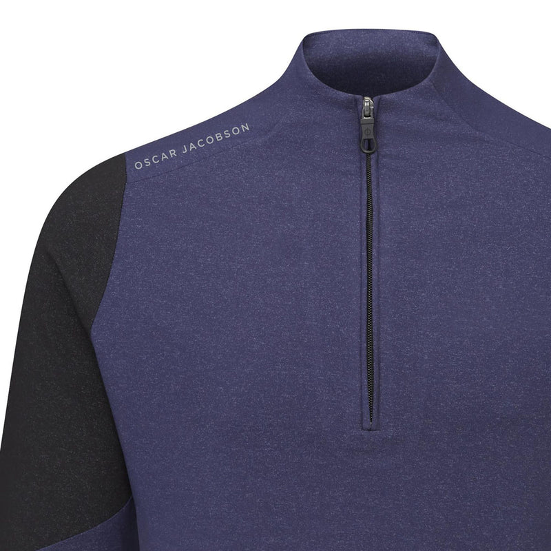 Oscar Jacobson Lodstock Mid Layer 1/2 Zip Pullover - Navy Marl