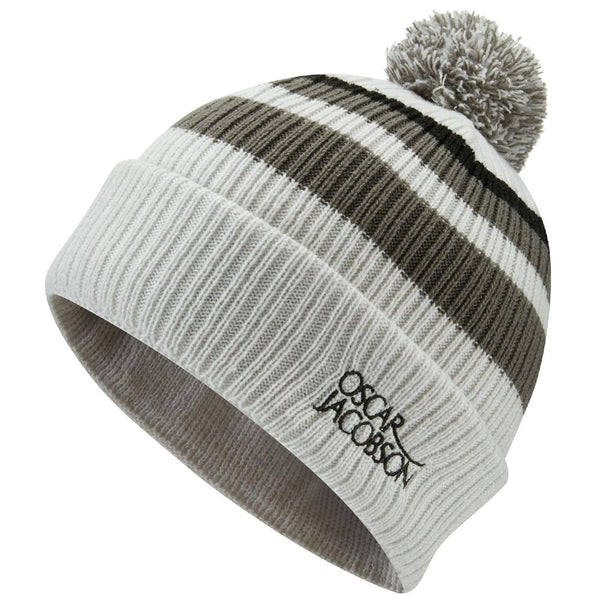 Oscar Jacobson Mabel Knitted Bobble Hat - Light Grey/Pewter