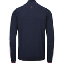 Oscar Jacobson Repton Pin Pullover - Navy/Jewel Red/White