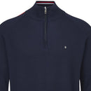 Oscar Jacobson Repton Pin Pullover - Navy/Jewel Red/White