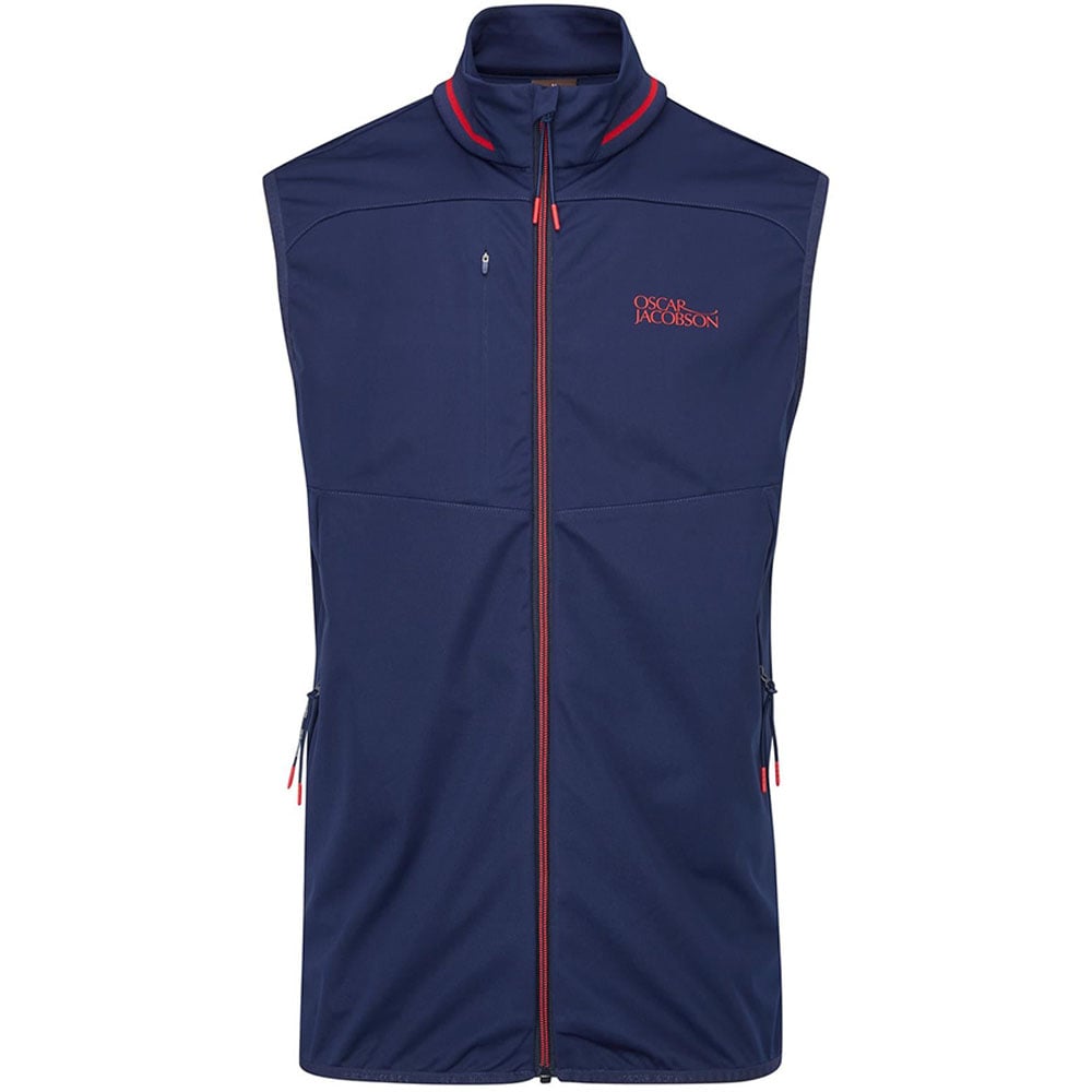 Oscar Jacobson Rolfe Tour Gilet Navy/Jewel Red