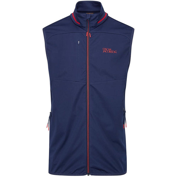 Oscar Jacobson Rolfe Tour Gilet - Navy/Jewel Red