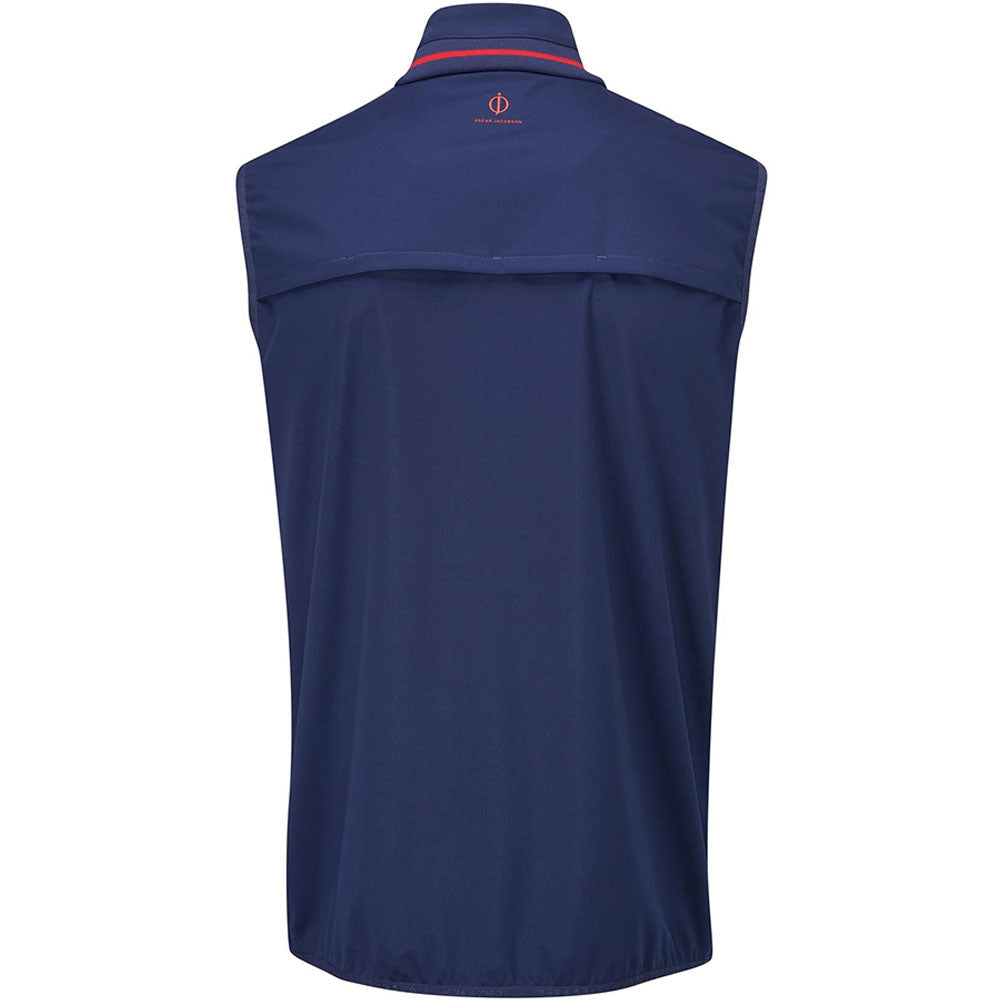 Oscar Jacobson Rolfe Tour Gilet Navy/Jewel Red