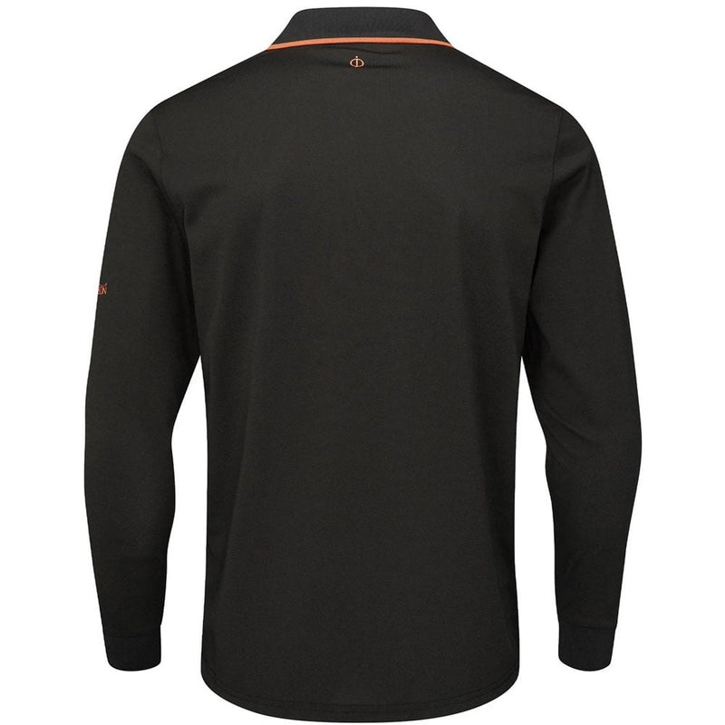 Oscar Jacobson Sheldon Long Sleeve Polo Shirt - Black