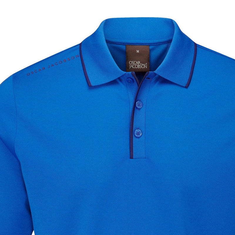 Oscar Jacobson Sheldon Long Sleeve Polo Shirt - Royal Blue
