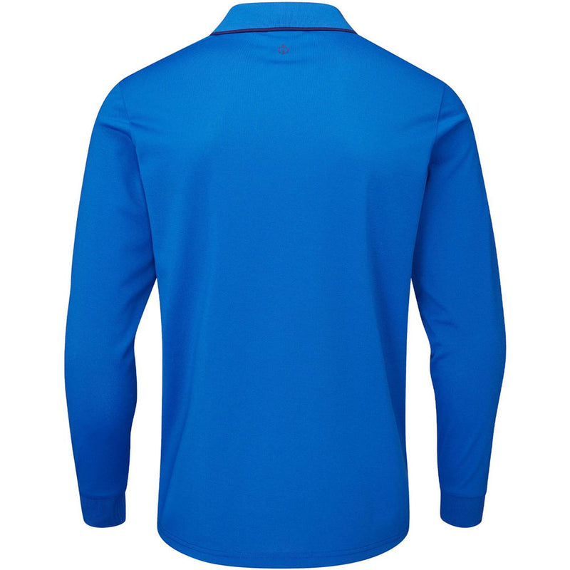 Oscar Jacobson Sheldon Long Sleeve Polo Shirt - Royal Blue