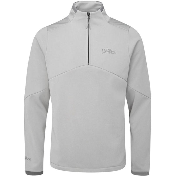 Oscar Jacobson Talbot Tour Mid Layer 1/2 Zip Pullover - Light Grey