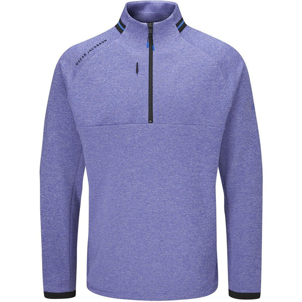 Oscar Jacobson Tarren Mid Layer 1/2 Zip Pullover - Blue Marl