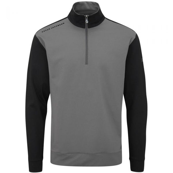 Oscar Jacobson Taylor 1/4 Zip Mid-Layer - Charcoal