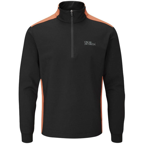 Oscar Jacobson Thornton Mid Layer 1/2 Zip Pullover - Black