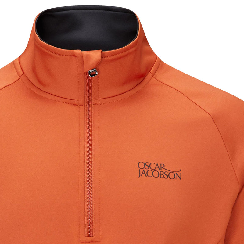 Oscar Jacobson Trent Tour Mid Layer 1/2 Zip Pullover - Orange Rust