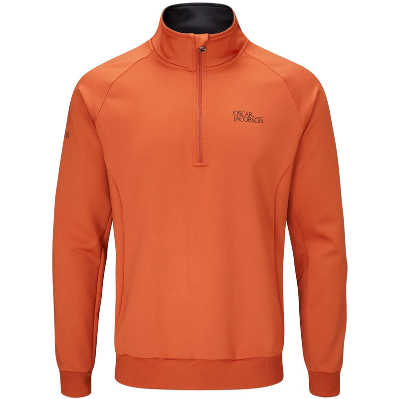 Oscar Jacobson Trent Tour Mid Layer 1/2 Zip Pullover - Orange Rust