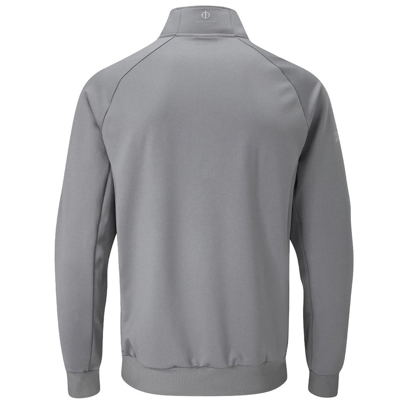 Oscar Jacobson Trent Tour Mid Layer 1/2 Zip Pullover - Pewter/Orange Rust