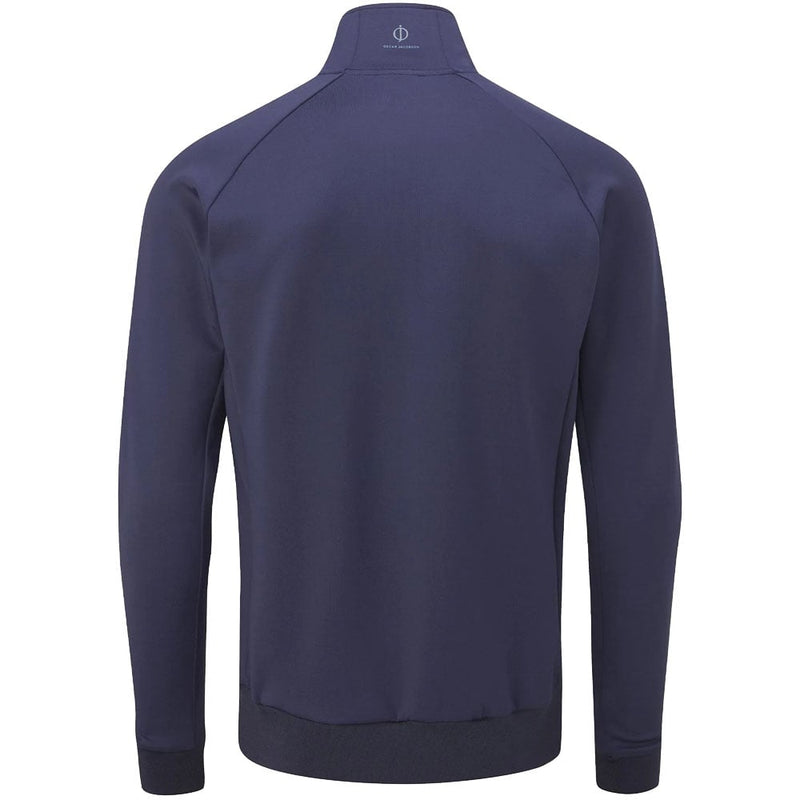 Oscar Jacobson Trent Tour Mid Layer 1/2 Zip Pullover - Solid Navy