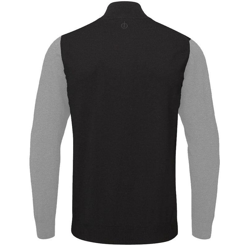 Oscar Jacobson Waldorf Pin 1/2 Zip Pullover - Black/Light Grey